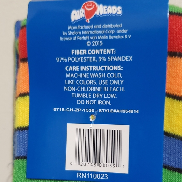 Cute Air Heads Knee High Rainbow 🌈 Multicolor 2 Pair Socks 9-11 Unisex Men/Wo - Picture 7 of 7